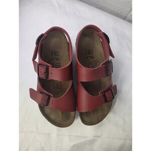 Birkenstock Birki's‎ Birko Flor Le Mans Red Leatger Sandals Size 37 EU 6 US